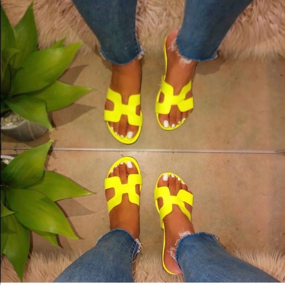 Neon yellow slides